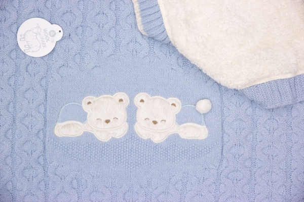 Wolldecke mit Teddymotiv