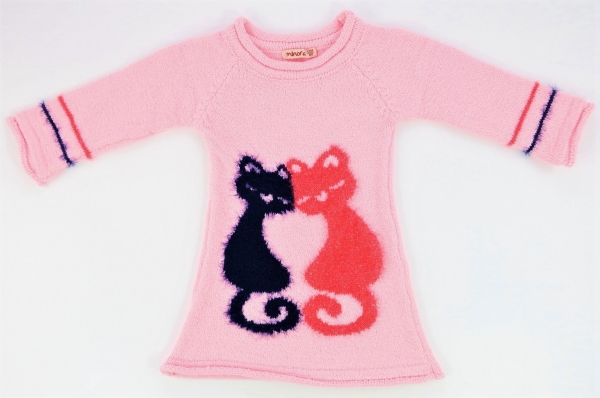 Strickpullover mit Katzenmuster