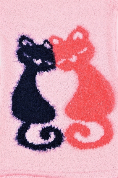 Strickpullover mit Katzenmuster