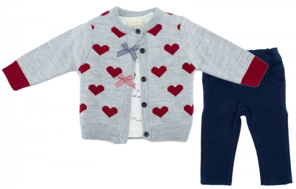 3er Set - Jacke mit Herz